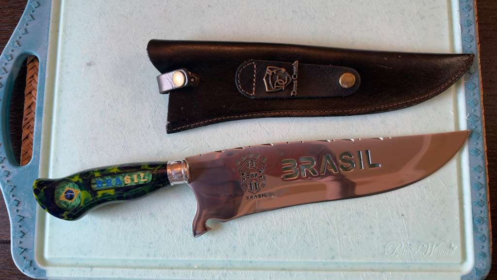 Handmade 10” Knife – Brazil Football Edition