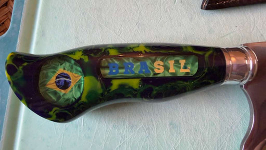 Handmade 10” Knife – Brazil Football Edition