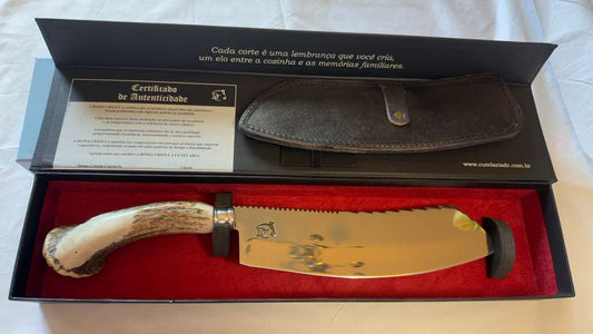 Hand-Forged Carbon Steel Serrated Top Blade– Kebony Handle