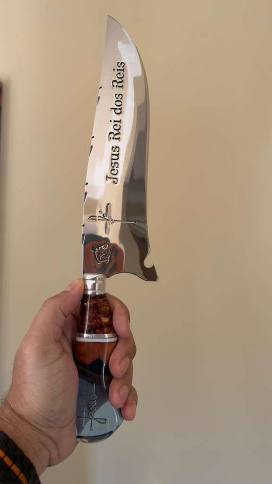 Handmade 10” Jesus King of Kings Knife – Religious Stainless Steel Blade